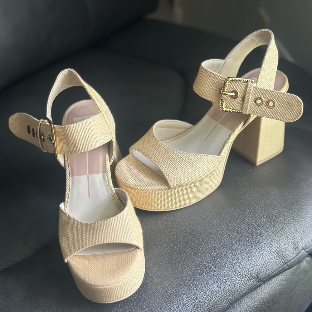 Dolce Vita Tan Platform Shoes with Wide Straps